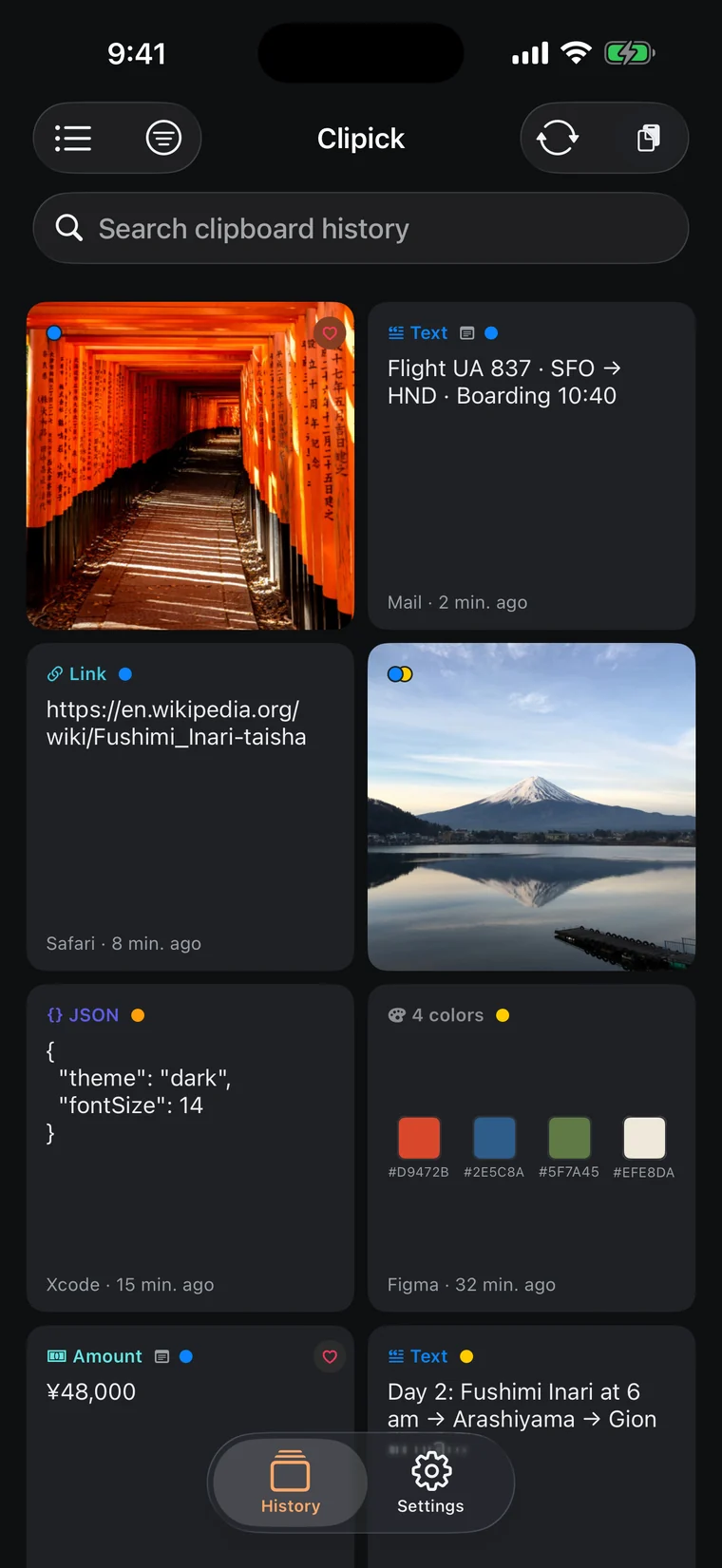Clipick on iPhone.
